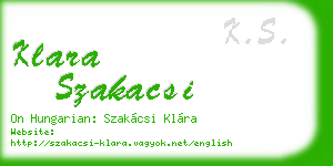 klara szakacsi business card